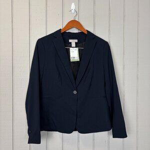 NWT H&M Woman's Blue Blazer One Button Size M  Business Casual